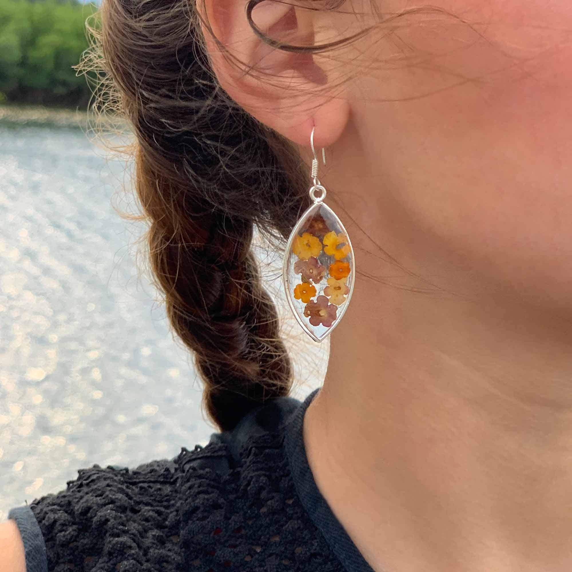 Flower Ellipse-Earrings. Dangle