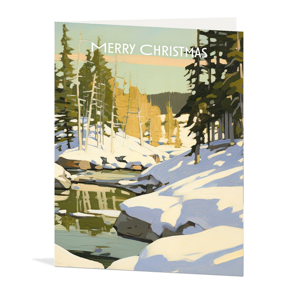Winter Landscape River Christmas Card