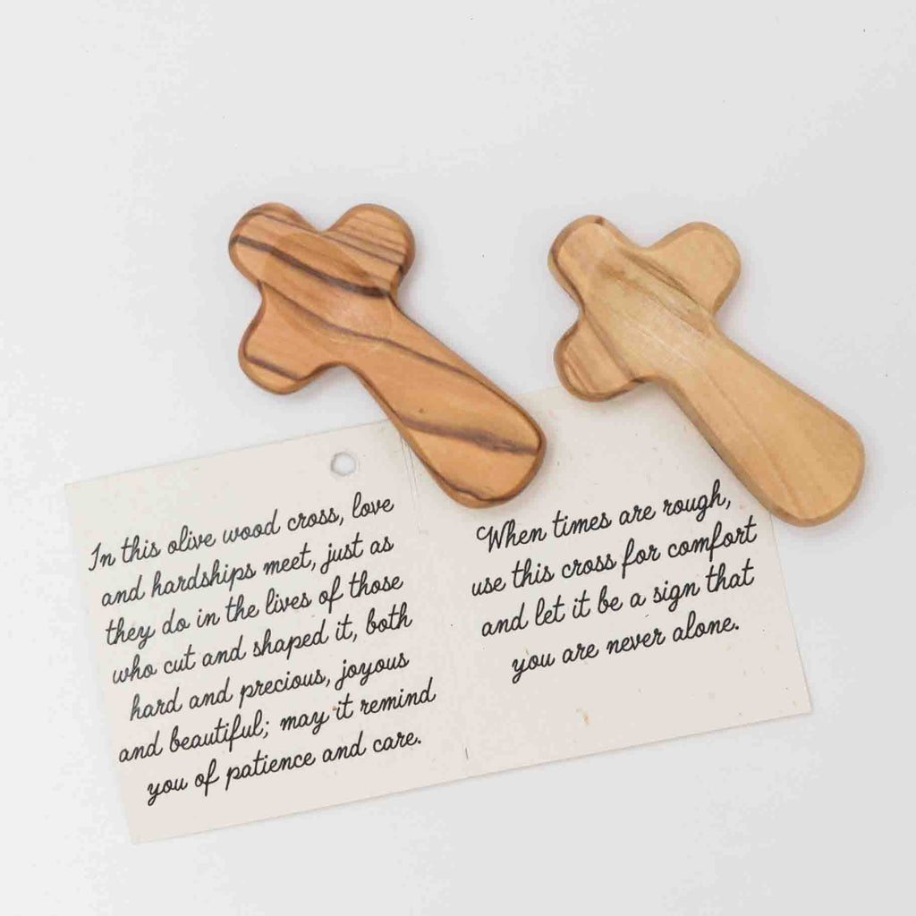 Olive Wood Pocket Prayer Cross
