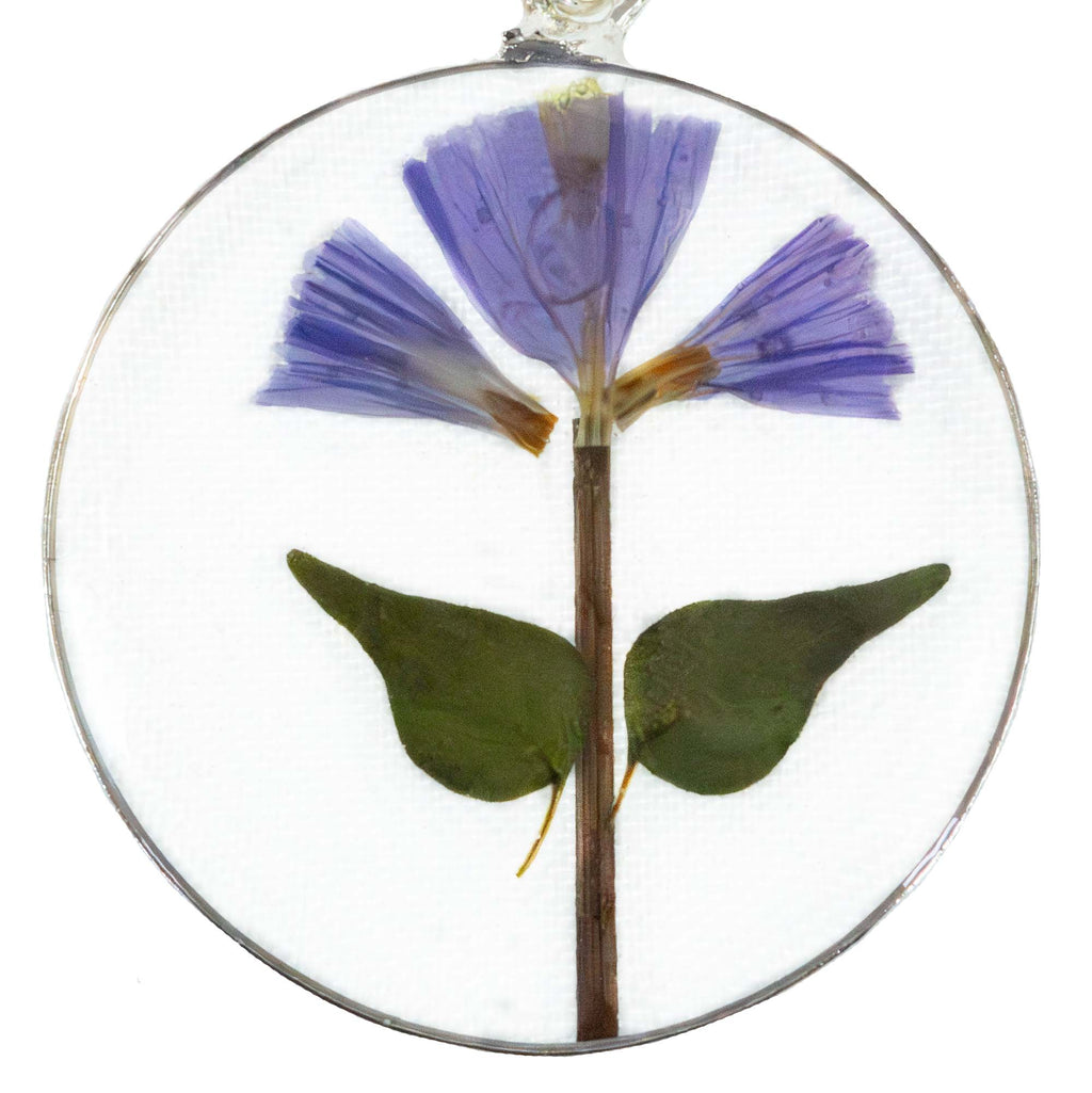 Purple Flower Round-Earrings Dangle