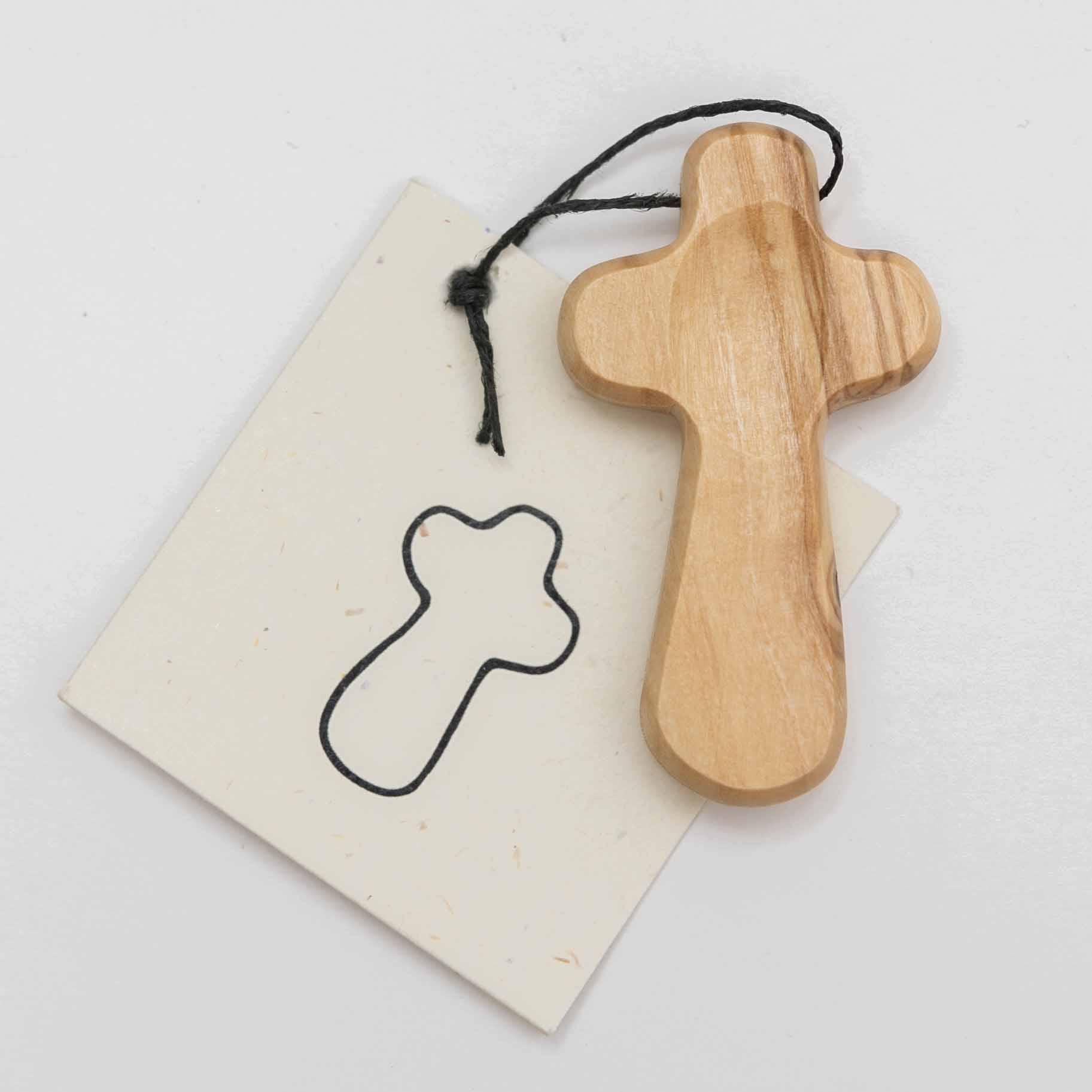 Olive Wood Pocket Prayer Cross
