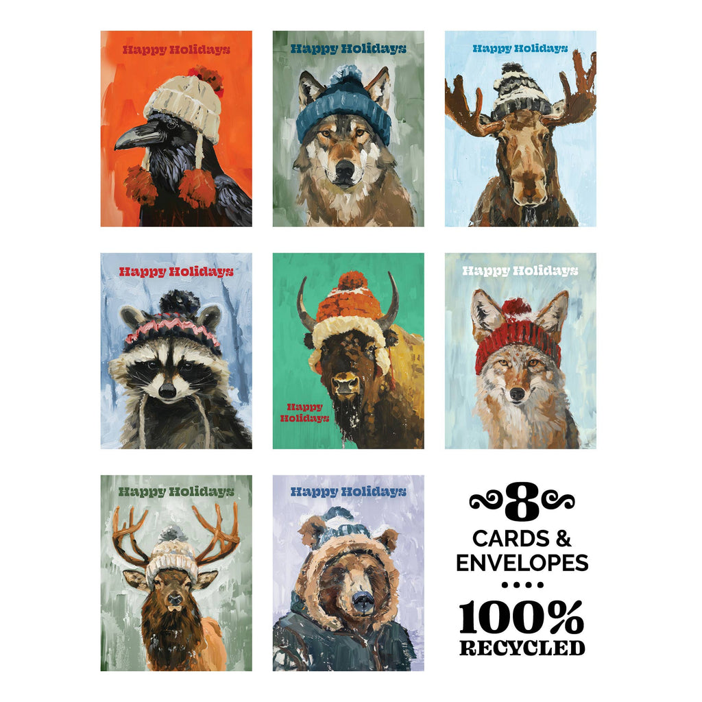 Wild-ish Animals Happy Holiday Box Set Notecards