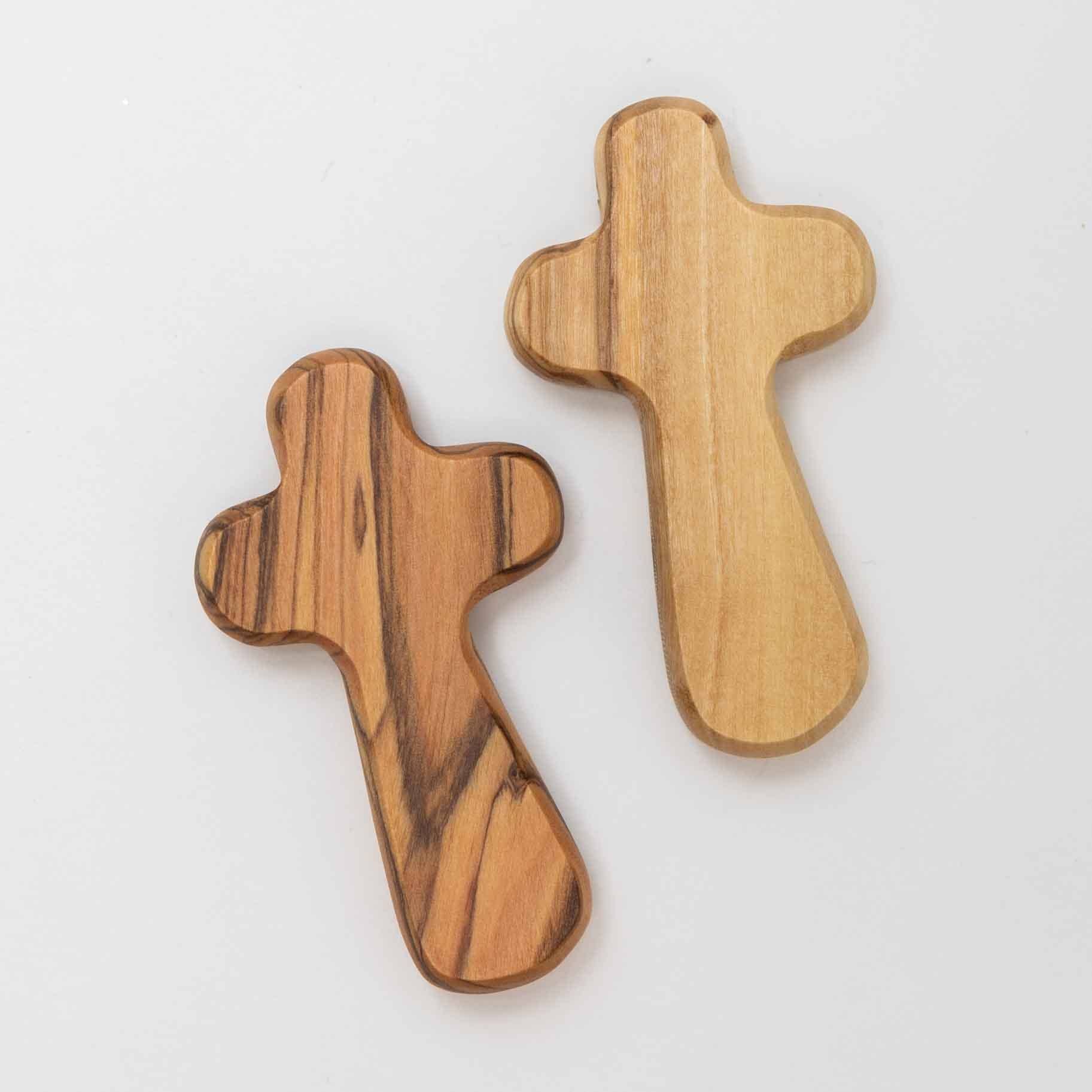 Olive Wood Pocket Prayer Cross