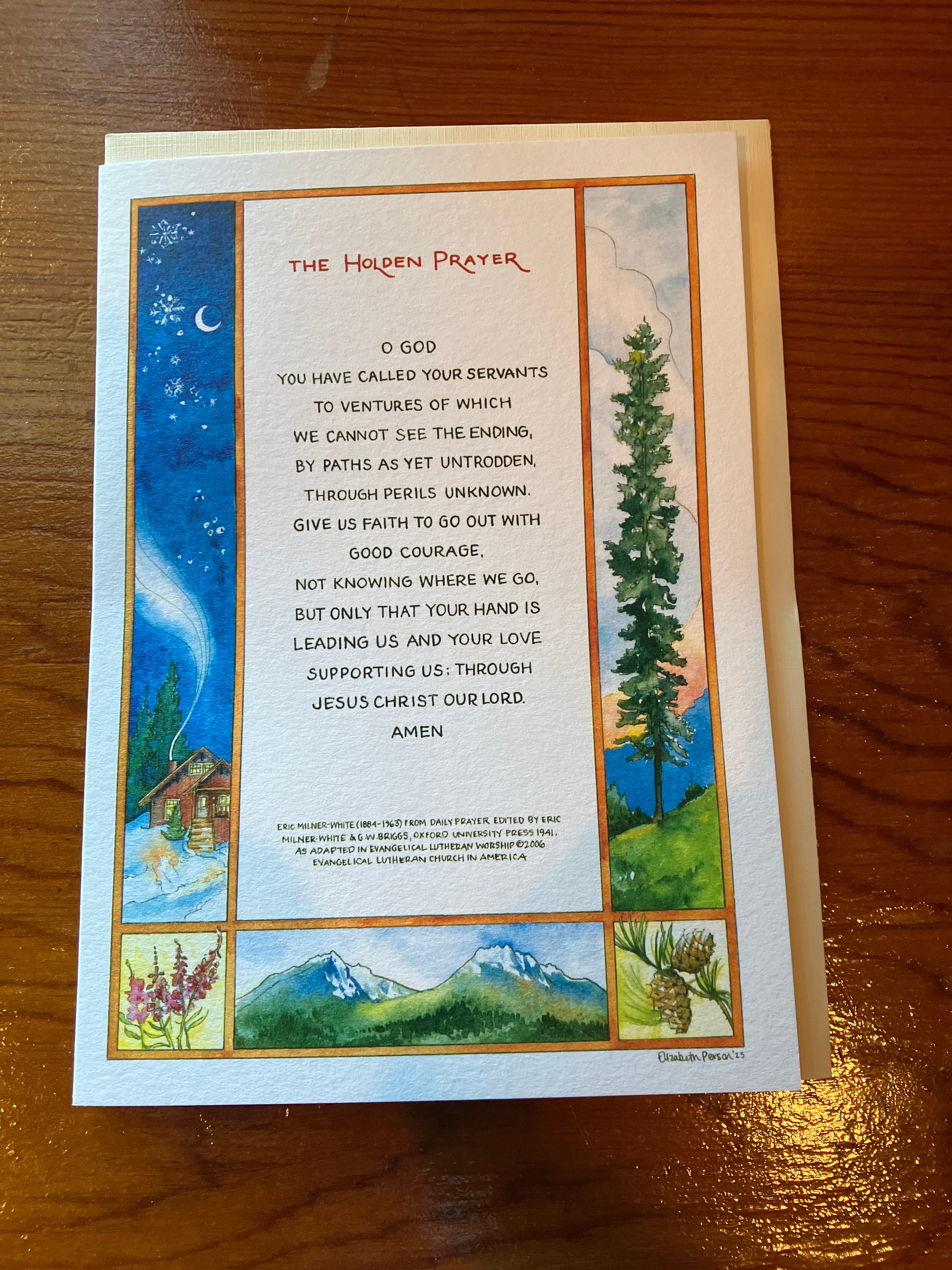 Holden Prayer-Card by Elizabeth Person