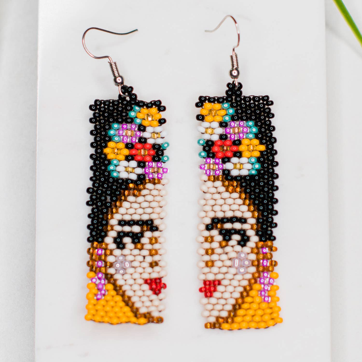 Split Frida Kahlo Earring - Beaded