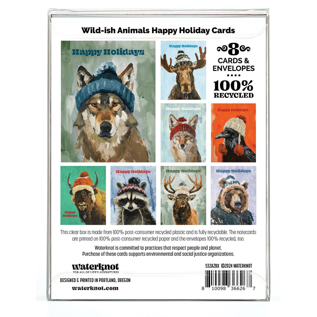 Wild-ish Animals Happy Holiday Box Set Notecards