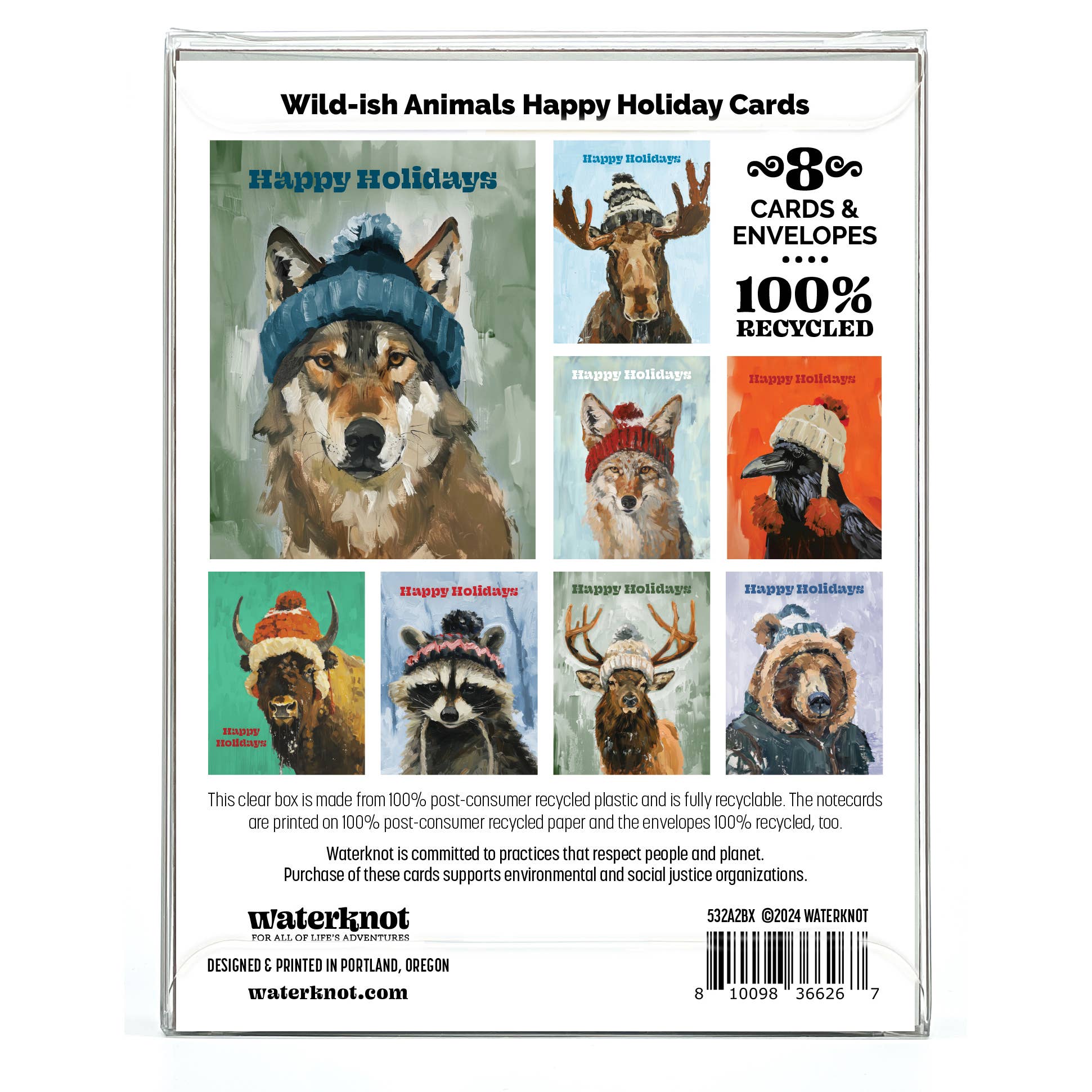 Wild-ish Animals Happy Holiday Box Set Notecards